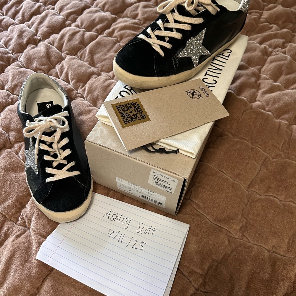 Nordstrom Black and Silver Sneakers